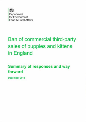 Ban of Commercial Third-party Sales of Puppies and Kittens Report Cover