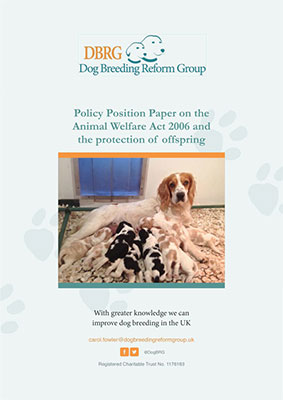 DBRG Policy Position Paper on the Animal Welfare Act 2006 and the Protection of Offspring DBRG Policy Position Paper on the Animal Welfare Act 2006 and the Protection of Offspring Report Cover