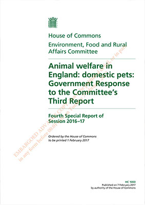 Environment, Food and Rural Affairs Committee Animal Welfare in England: Domestic Pets: Government Response to the Committee's Third Report Environment, Food and Rural Affairs Committee Animal Welfare in England: Domestic Pets: Government Response to the Committee's Third Report Cover