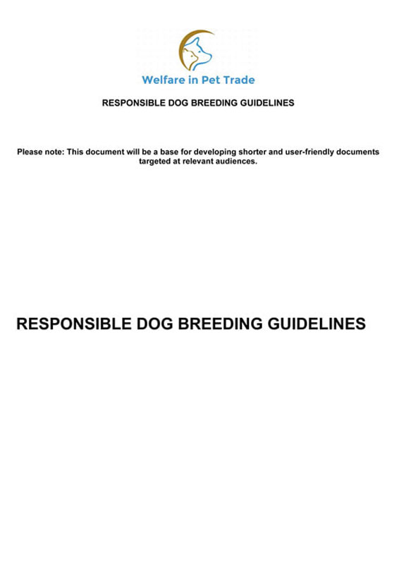 Responsible Dog Breeding Guidelines Report Cover